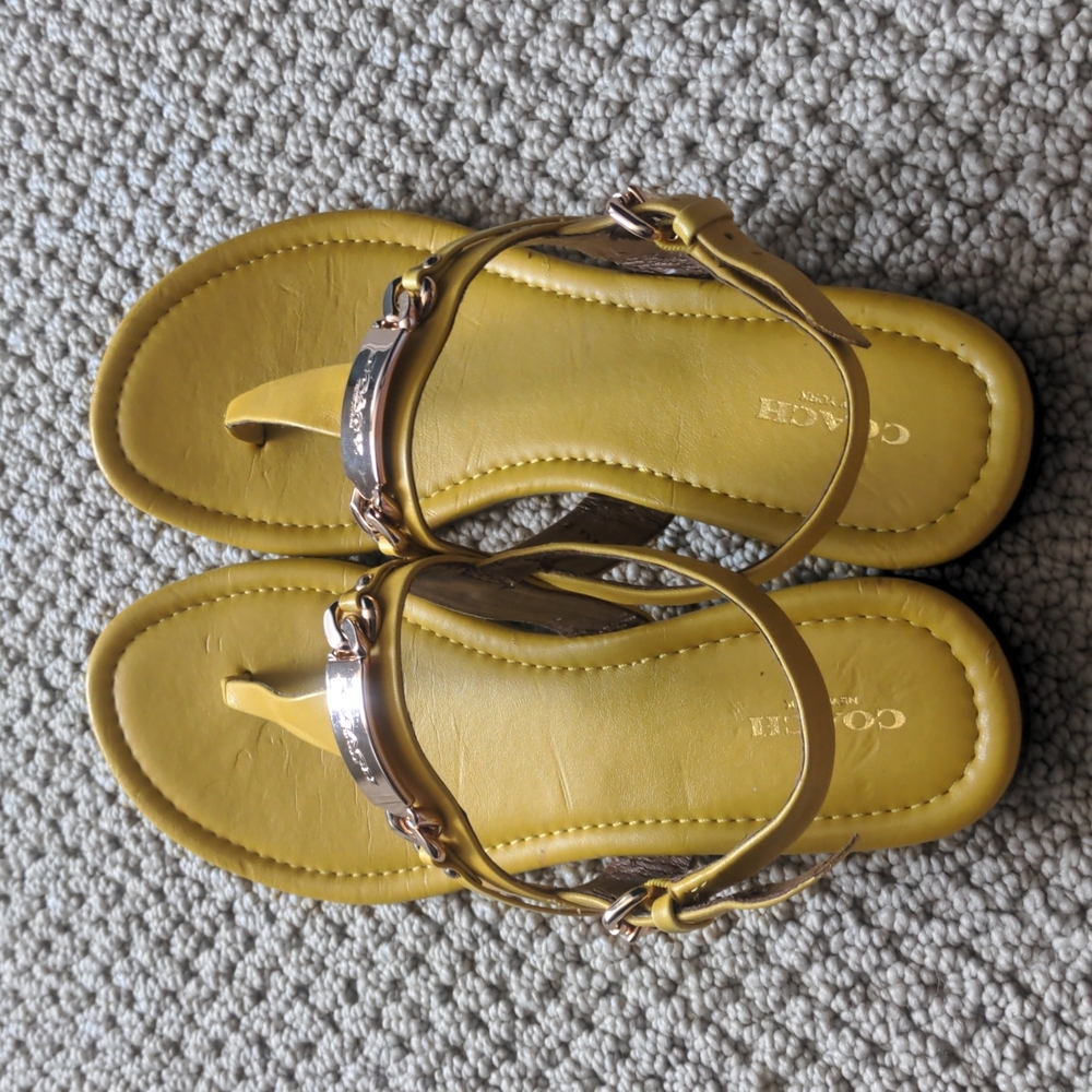 Yellow leather sandals